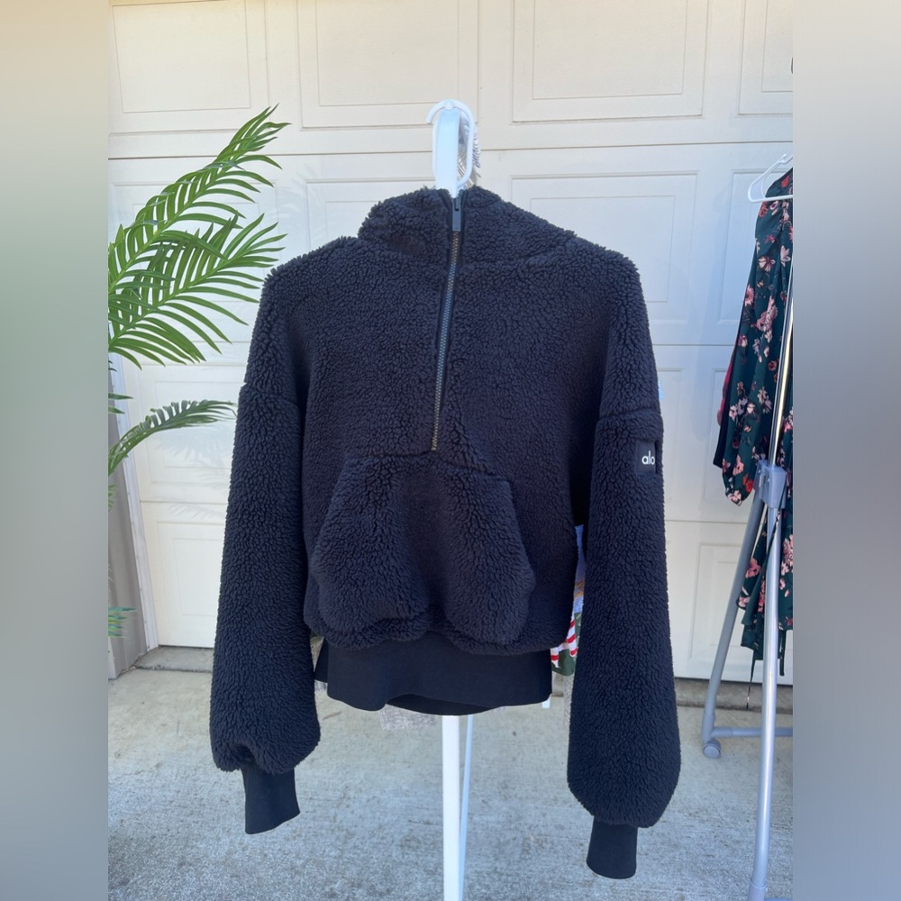 Fleece half zip hoodie